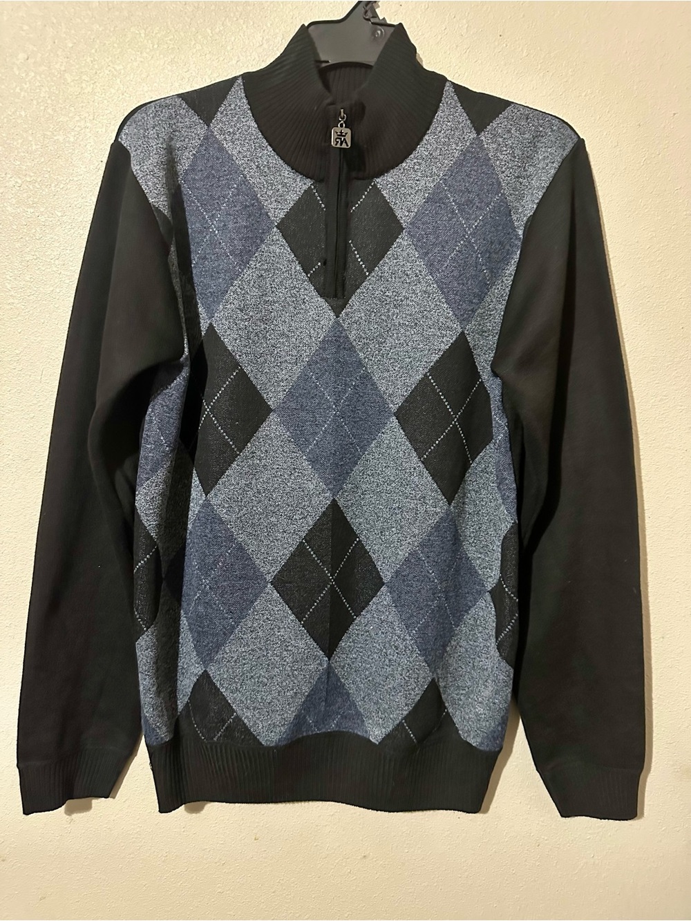 Men's Red Ape Half-Zip Sweater - Black & Blue